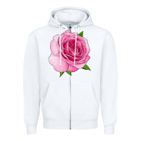 White All Dressed Up Rose Zipper Hoodie - LillyAllenDesigns