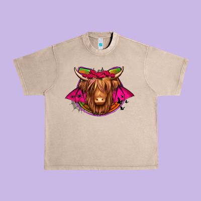 Halloween Highland Cow Horseshoe Urban Heavy Tee Designed By Jasminsmagicworld
