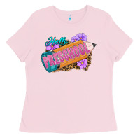 Bubblegum Pink hello preschool Ladies Tee - RanaPortraitStore
