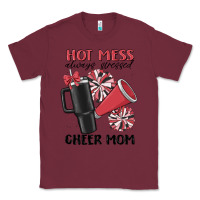 Burgundy hot mess always stressed cheer mom Classic Tee - MaliasSmallBusiness