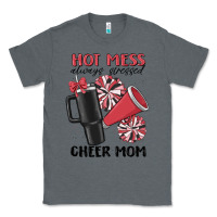 Charcoal Heather hot mess always stressed cheer mom Classic Tee - MaliasSmallBusiness
