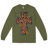 Army Green leopard sunflower cross Long Sleeve Tee - JahusDesignShop