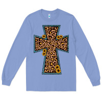 Colony Blue leopard sunflower cross Long Sleeve Tee - JahusDesignShop