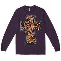 Plum leopard sunflower cross Long Sleeve Tee - JahusDesignShop