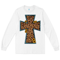 White leopard sunflower cross Long Sleeve Tee - JahusDesignShop