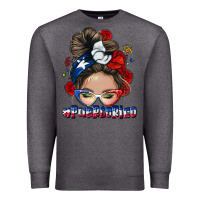 Charcoal Heather Puerto Rico messy bun Premium Sweatshirt - NancyCooperArtShop