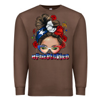 Chestnut Puerto Rico messy bun Premium Sweatshirt - NancyCooperArtShop