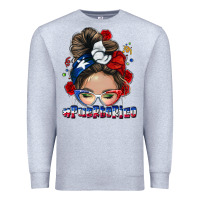 Heather Grey Puerto Rico messy bun Premium Sweatshirt - NancyCooperArtShop