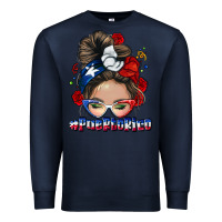 Navy Puerto Rico messy bun Premium Sweatshirt - NancyCooperArtShop