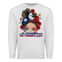 Oatmeal Heather Puerto Rico messy bun Premium Sweatshirt - NancyCooperArtShop