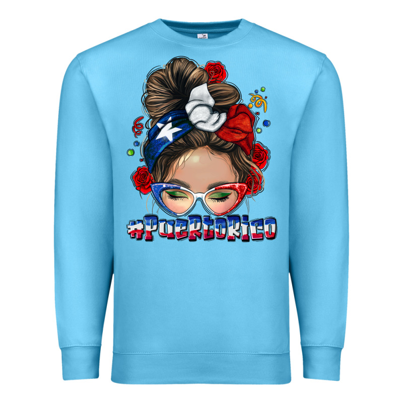 Puerto Rico Messy Bun Premium Sweatshirt by NancyCooperArtShop | Teevron