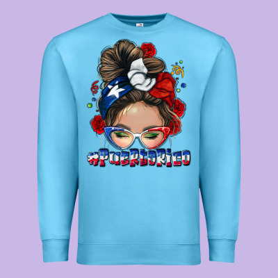 Puerto Rico Messy Bun Premium Sweatshirt Designed By Nancycooperartshop