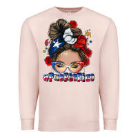 Pale Pink Puerto Rico messy bun Premium Sweatshirt - NancyCooperArtShop