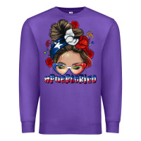 Purple Puerto Rico messy bun Premium Sweatshirt - NancyCooperArtShop
