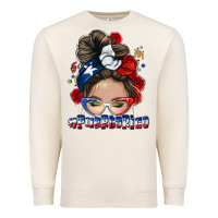 Sandshell Puerto Rico messy bun Premium Sweatshirt - NancyCooperArtShop