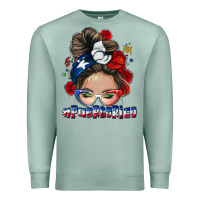 Seafoam Puerto Rico messy bun Premium Sweatshirt - NancyCooperArtShop
