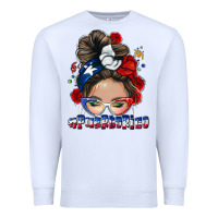 White Puerto Rico messy bun Premium Sweatshirt - NancyCooperArtShop
