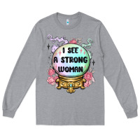 Heather Grey i see a strong woman Long Sleeve Tee - MaliasSmallBusiness