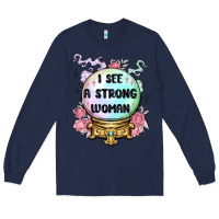 Navy i see a strong woman Long Sleeve Tee - MaliasSmallBusiness