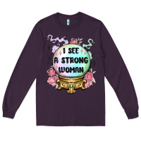 Plum i see a strong woman Long Sleeve Tee - MaliasSmallBusiness