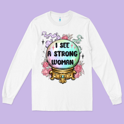 I See A Strong Woman Long Sleeve Tee Designed By Maliassmallbusiness