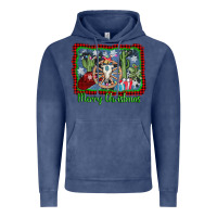 Vintage Denim merry christmas western bull skull Vintage Hoodie - AdoDesignShop