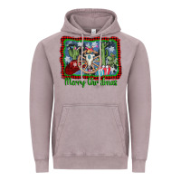 Vintage Zinc merry christmas western bull skull Vintage Hoodie - AdoDesignShop