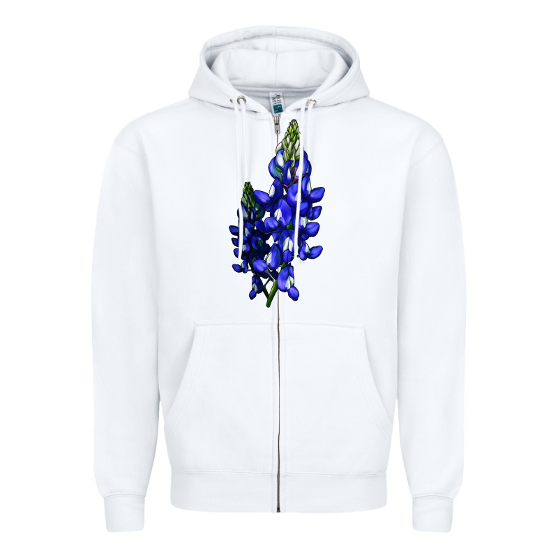 Bluebonnet Flower Zipper Hoodie by LillyAllenDesigns | Teevron