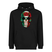 Black Mexican Skull Heavyweight Hoodie - texasbilliewilder