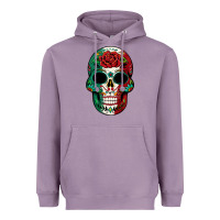 Lavender Mexican Skull Heavyweight Hoodie - texasbilliewilder