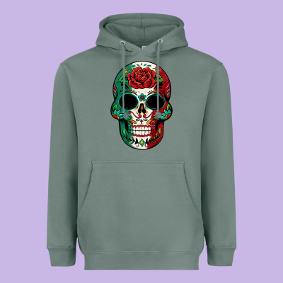 Mexican Skull Heavyweight Hoodie Designed By Texasbilliewilder