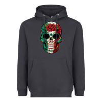 Smoke Mexican Skull Heavyweight Hoodie - texasbilliewilder