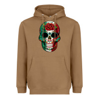 Toasted Coconut Mexican Skull Heavyweight Hoodie - texasbilliewilder