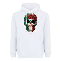 White Mexican Skull Heavyweight Hoodie - texasbilliewilder
