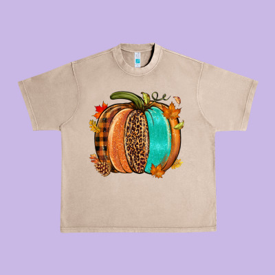 Fall Leopard Pumpkin Urban Heavy Tee Designed By Nancycooperartshop