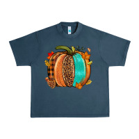 Midnight Navy Fall leopard pumpkin Urban Heavy Tee - NancyCooperArtShop