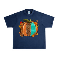 Navy Fall leopard pumpkin Urban Heavy Tee - NancyCooperArtShop