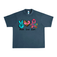 Midnight Navy peace love  cure Urban Heavy Tee - AdoDesignShop