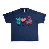 Navy peace love  cure Urban Heavy Tee - AdoDesignShop