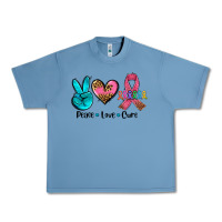 Pebble Blue peace love  cure Urban Heavy Tee - AdoDesignShop