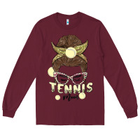Burgundy tennis mom Long Sleeve Tee - MaliasSmallBusiness