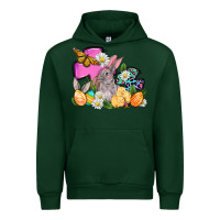 Forest Green Easter rabbits and cross Urban Hoodie - OliviaCreatesArt