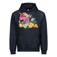 Navy Easter rabbits and cross Urban Hoodie - OliviaCreatesArt