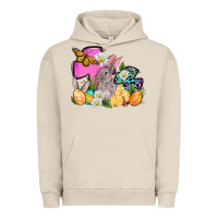 Pigment French Oak Easter rabbits and cross Urban Hoodie - OliviaCreatesArt