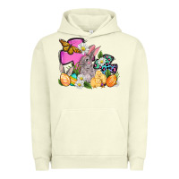 Pigment Pistachio Easter rabbits and cross Urban Hoodie - OliviaCreatesArt