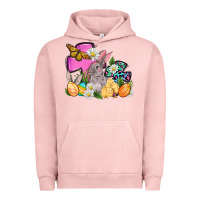 Pigment Salmon Easter rabbits and cross Urban Hoodie - OliviaCreatesArt