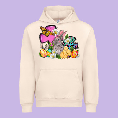Easter Rabbits And Cross Urban Hoodie Designed By Oliviacreatesart