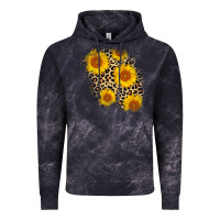 Cloud Black leopard sunflower patch Vintage Hoodie - AdoDesignShop