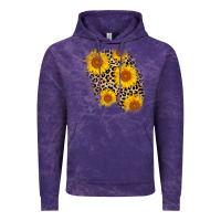 Cloud Purple leopard sunflower patch Vintage Hoodie - AdoDesignShop