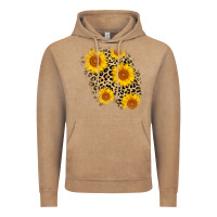 Vintage Coffee leopard sunflower patch Vintage Hoodie - AdoDesignShop